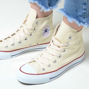 Cream White Hightop Converse